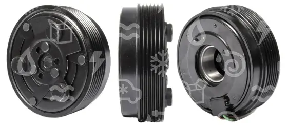 spojka pro kompresor SANDEN 7V16, poly V6, 12V, 119 mm, VW - AUDI